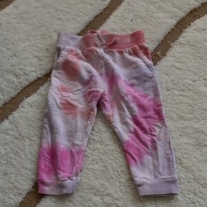 Kids Tie-Dye Joggers in Pink and White